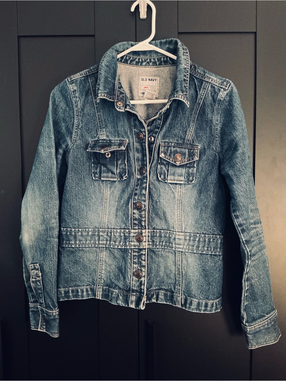 Old Navy Denim Jacket Tailored Flare Size Medium Women